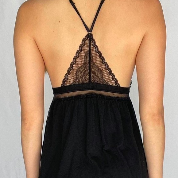 Victoria’s Secret Black Lace Racer Back intimates baby doll camisole nighty Sz S - Picture 13 of 13